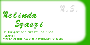 melinda szaszi business card