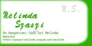 melinda szaszi business card